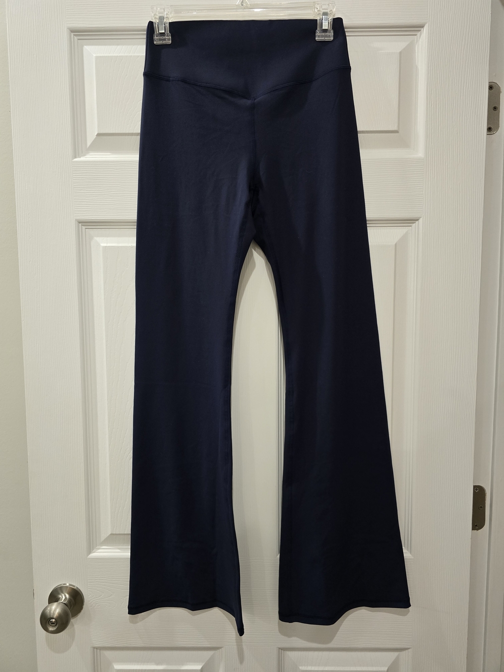 Fabletics Navy Flared Cropped Active Leggings